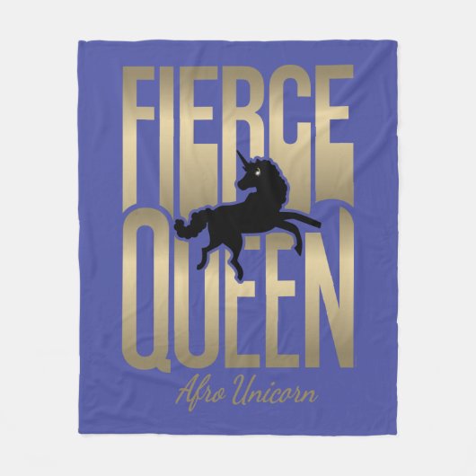 Afro Eenhoorn Fierce Queen Fleece Deken (Voorkant)
