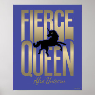 Afro Eenhoorn Fierce Queen Poster