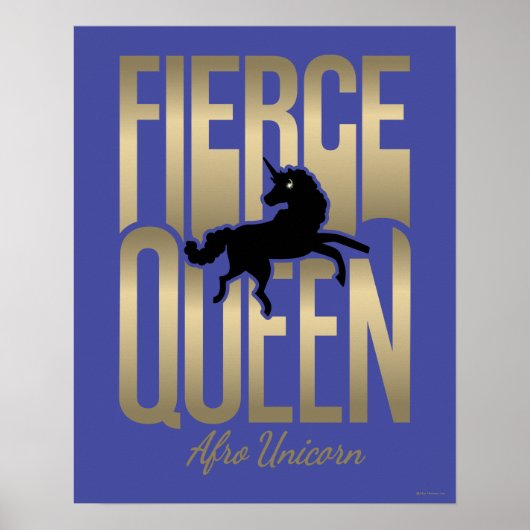 Afro Eenhoorn Fierce Queen Poster (Voorkant)