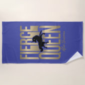 Afro Eenhoorn Fierce Queen Strandlaken (Voorkant)