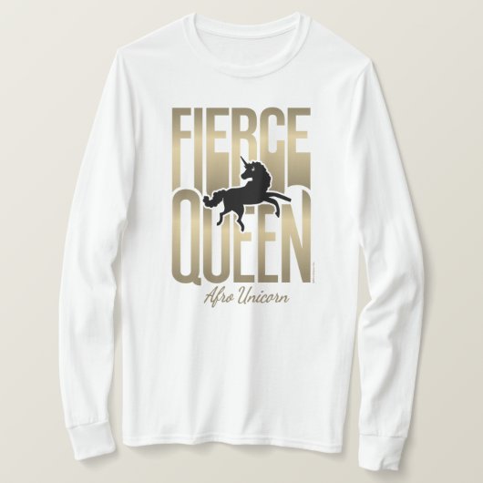 Afro Eenhoorn Fierce Queen T-shirt (Design voorkant)