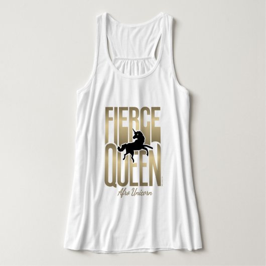 Afro Eenhoorn Fierce Queen Tanktop (Design voorkant)