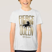 Afro Eenhoorn Fierce Queen Tri-Blend Shirt (Voorkant)