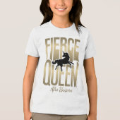Afro Eenhoorn Fierce Queen Tri-Blend Shirt (Voorkant)