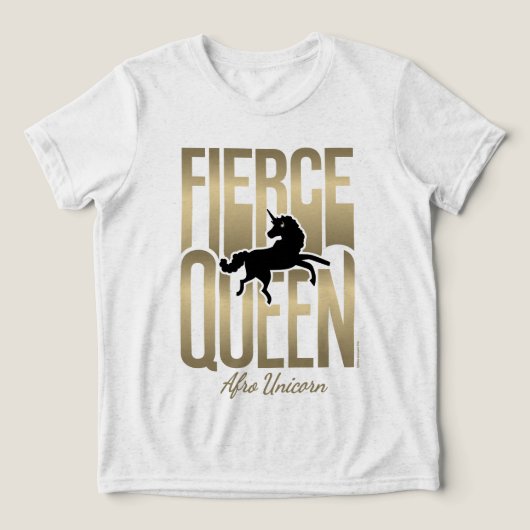 Afro Eenhoorn Fierce Queen Tri-Blend Shirt (Design voorkant)