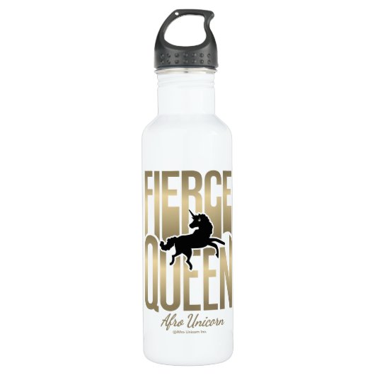 Afro Eenhoorn Fierce Queen Waterfles (Voorkant)