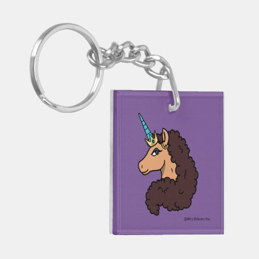 afro-eenhoorn | goddelijk sleutelhanger (Voorkant Links)