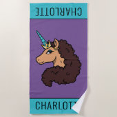 afro-eenhoorn | goddelijk strandlaken (Voorkant)