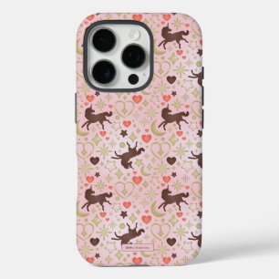Afro Eenhoorn Hart & Sterren Roze Patroon iPhone 16 Pro Hoesje