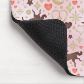 Afro Eenhoorn Hart & Sterren Roze Patroon Muismat (Hoek)