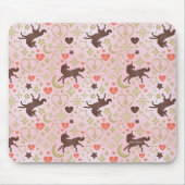 Afro Eenhoorn Hart & Sterren Roze Patroon Muismat (Voorkant)