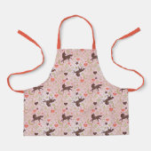 Afro Eenhoorn Hart & Sterren Roze Patroon Schort (Voorkant)