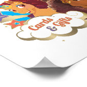 Afro Eenhoorn Kaarten & Geschenken Verjaardagstafe Poster (Hoek)