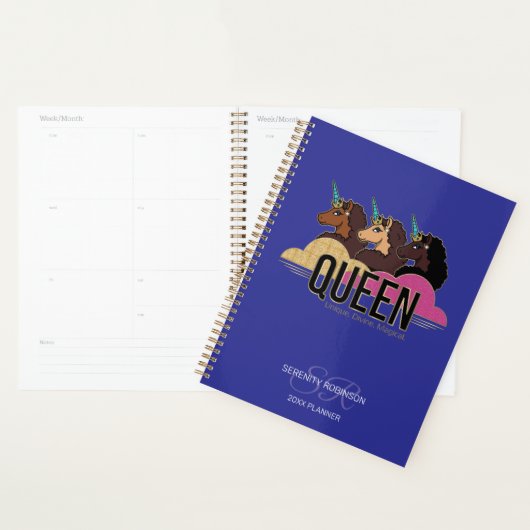Afro Eenhoorn Koningin Trio Ontwerp Planner (Display)