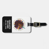 Afro Eenhoorn Living the Dream Design Bagagelabel (Voorkant horizontaal)