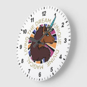 Afro Eenhoorn Living the Dream Design Grote Klok (Hoek)