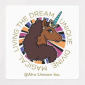 Afro Eenhoorn Living the Dream Design Labels (Design 2)