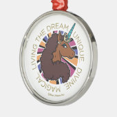 Afro Eenhoorn Living the Dream Design Metalen Ornament (Links)