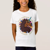 Afro Eenhoorn Living the Dream Design T-shirt (Voorkant)