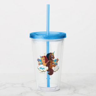 Afro Eenhoorn "Made of Magic" Trio Design Acryl Drinkbeker