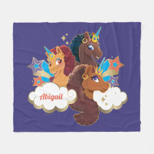 Afro Eenhoorn "Made of Magic" Trio Design Fleece Deken