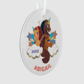 Afro Eenhoorn "Made of Magic" Trio Design Ornament (voorkant)