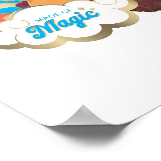 Afro Eenhoorn "Made of Magic" Trio Design Poster (Hoek)