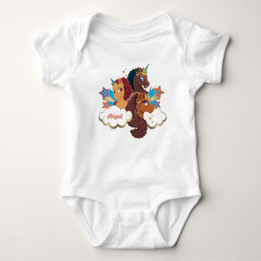 Afro Eenhoorn "Made of Magic" Trio Design Romper (Voorkant)