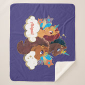 Afro Eenhoorn "Made of Magic" Trio Design Sherpa Deken (Voorkant)