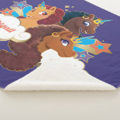 Afro Eenhoorn "Made of Magic" Trio Design Sherpa Deken (3/4)