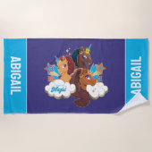 Afro Eenhoorn "Made of Magic" Trio Design Strandlaken (Voorkant)