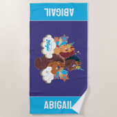 Afro Eenhoorn "Made of Magic" Trio Design Strandlaken (Voorkant)