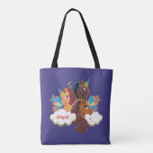 Afro Eenhoorn "Made of Magic" Trio Design Tote Bag (Achterkant)