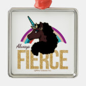 afro-eenhoorn | Magisch - altijd fel Metalen Ornament (Voorkant)