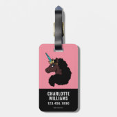 afro-eenhoorn | magisch bagagelabel (Achterkant verticaal)