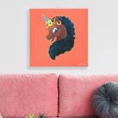 afro-eenhoorn | magisch canvas afdruk (Insitu (Woonkamer))