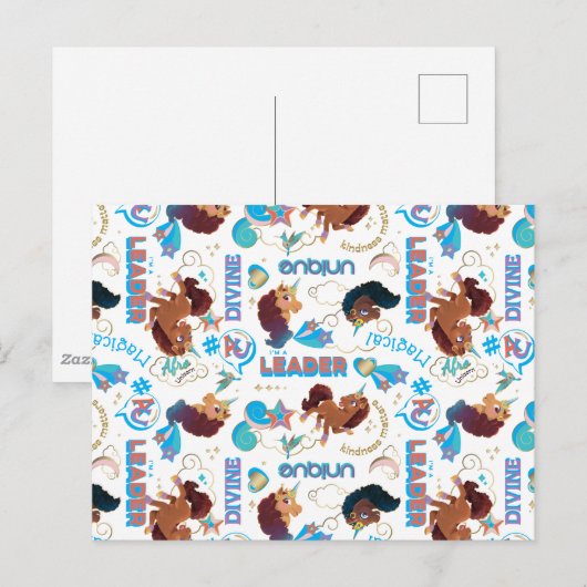 Afro Eenhoorn Magisch Empowering Patroon Briefkaart (Voorkant / Achterkant)