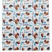 Afro Eenhoorn Magisch Empowering Patroon Douchegordijn (Voorkant)