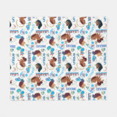 Afro Eenhoorn Magisch Empowering Patroon Fleece Deken (Voorkant (Horizontaal))