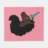 afro-eenhoorn | magisch fleece deken (Voorkant (Horizontaal))