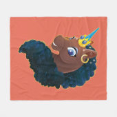 afro-eenhoorn | magisch fleece deken (Voorkant (Horizontaal))