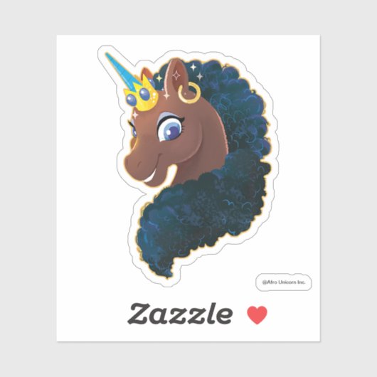 afro-eenhoorn | magisch sticker (Vel)