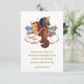 afro-eenhoorn | Magische meisjes verjaardag Bedankkaart (Staand voorkant)