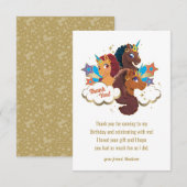 afro-eenhoorn | Magische meisjes verjaardag Bedankkaart (Voorkant / Achterkant)