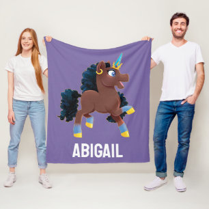 afro-eenhoorn magische steiger fleece deken