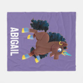 afro-eenhoorn | magische steiger fleece deken (Voorkant (Horizontaal))