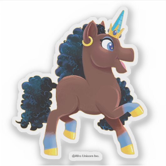 afro-eenhoorn | magische steiger sticker (Voorkant)