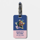 Afro Eenhoorn magische ster Bagagelabel (Achterkant verticaal)