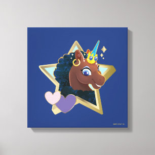 Afro Eenhoorn magische ster Canvas Afdruk