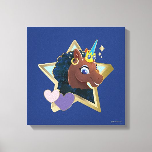 Afro Eenhoorn magische ster Canvas Afdruk (Voorkant)
